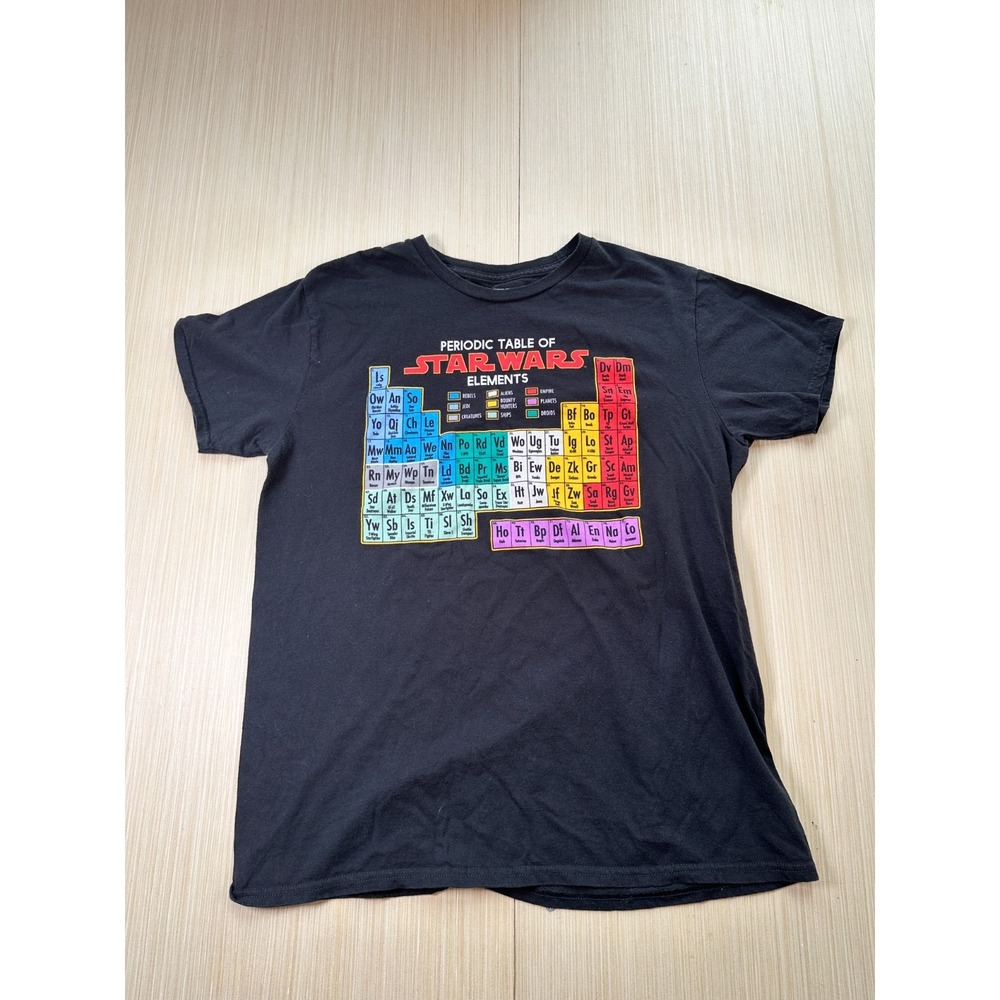 Periodic Table of Star Wars Elements Fifth Sun T-Shirt Mens Large Black Graphic‎